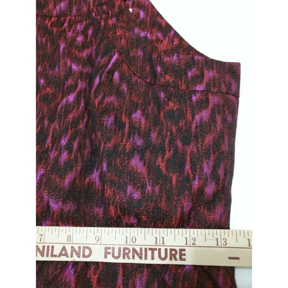 2P Halter Neck Pink Red Fit Flare Brocade Dress - Picture 4 of 7